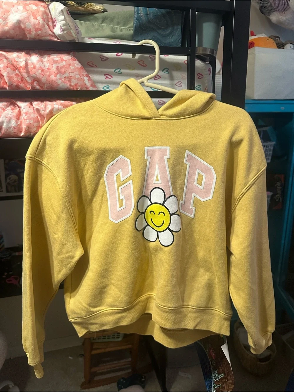 GAP Yellow Crewneck Hoodie with Daisy Logo